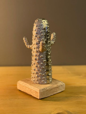 Cactus aluminium op hout